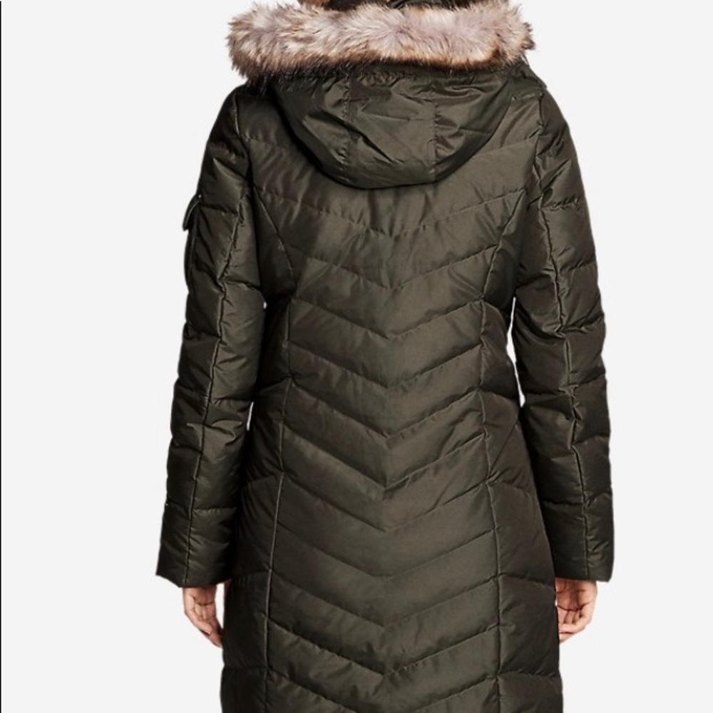 Women’s Eddie Bauer olive green down coat